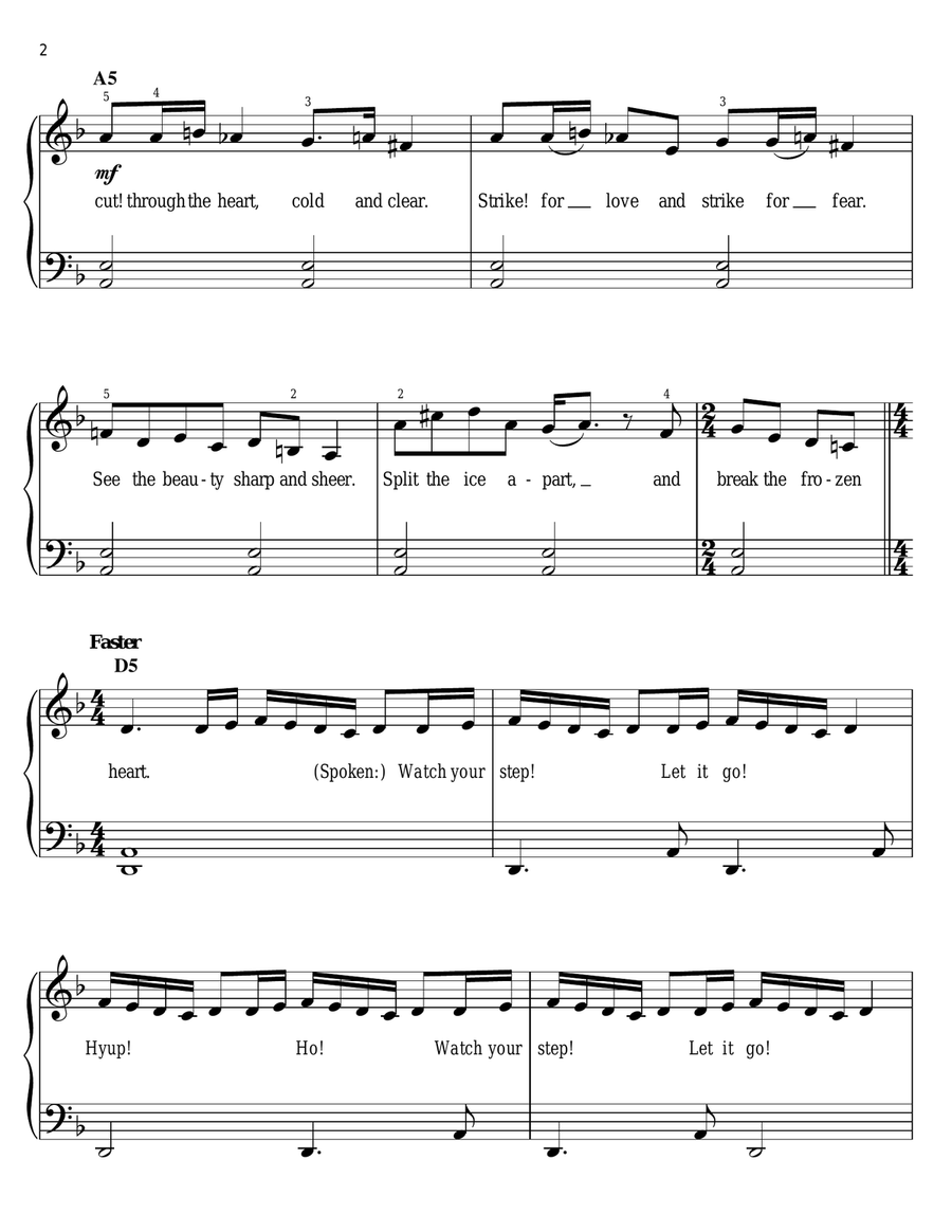 Frozen Heart (from Disney's Frozen) Easy Piano scores gallery preview page 2
