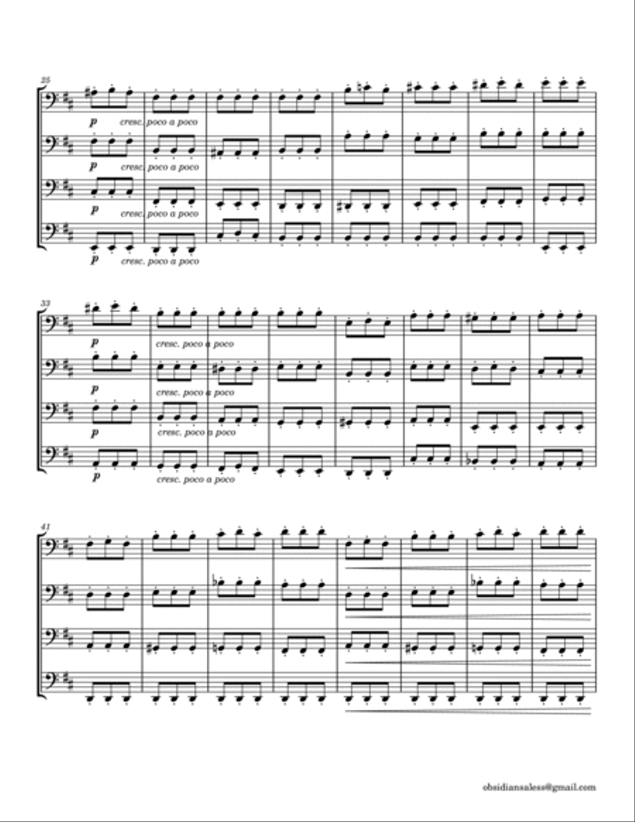 Album for the Young, op 39, No. 3: Hobby-Horse for Cello Quartet String Quartet scores gallery preview page 4