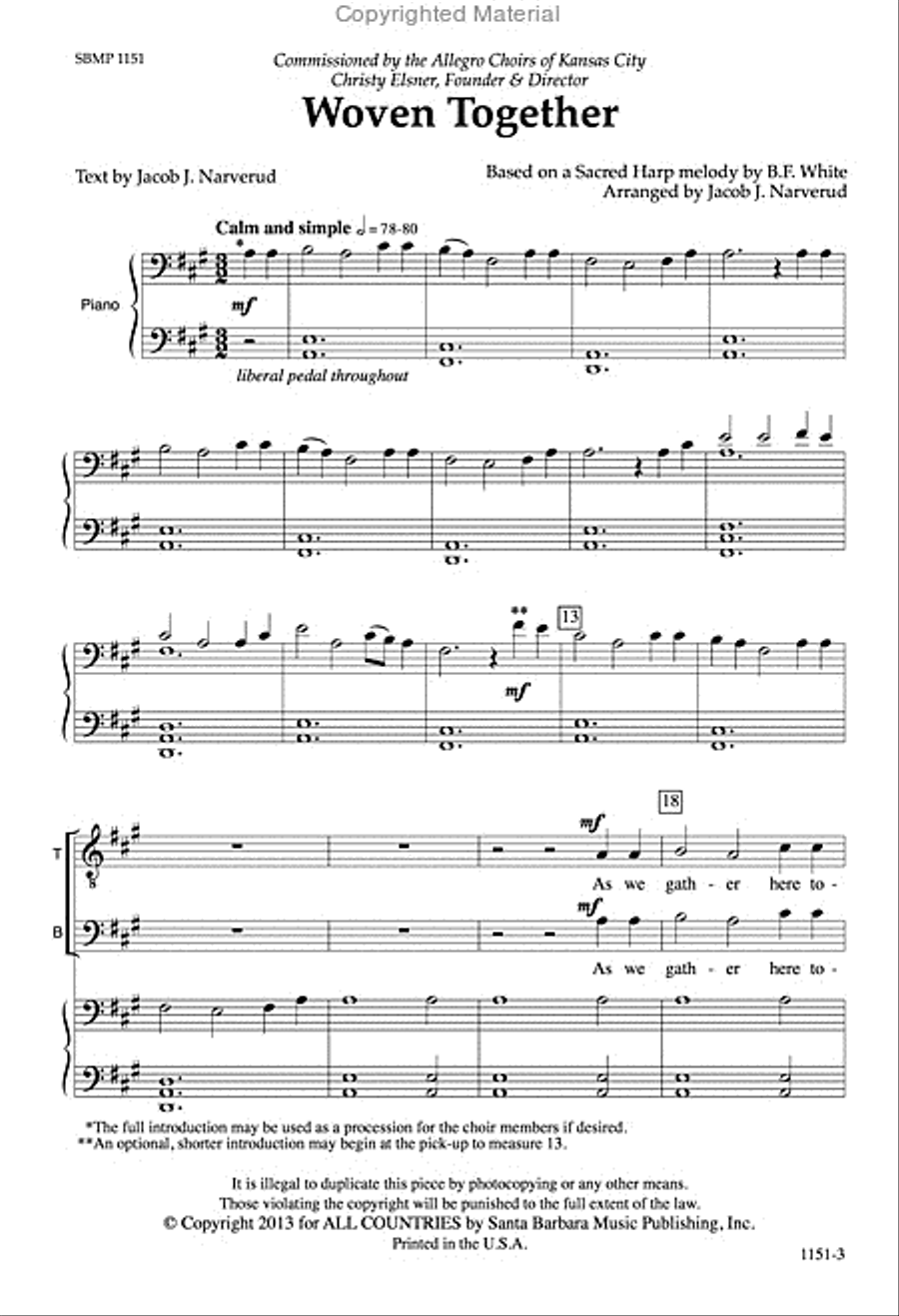 Woven Together - SATB Octavo 4-Part scores gallery preview page 2
