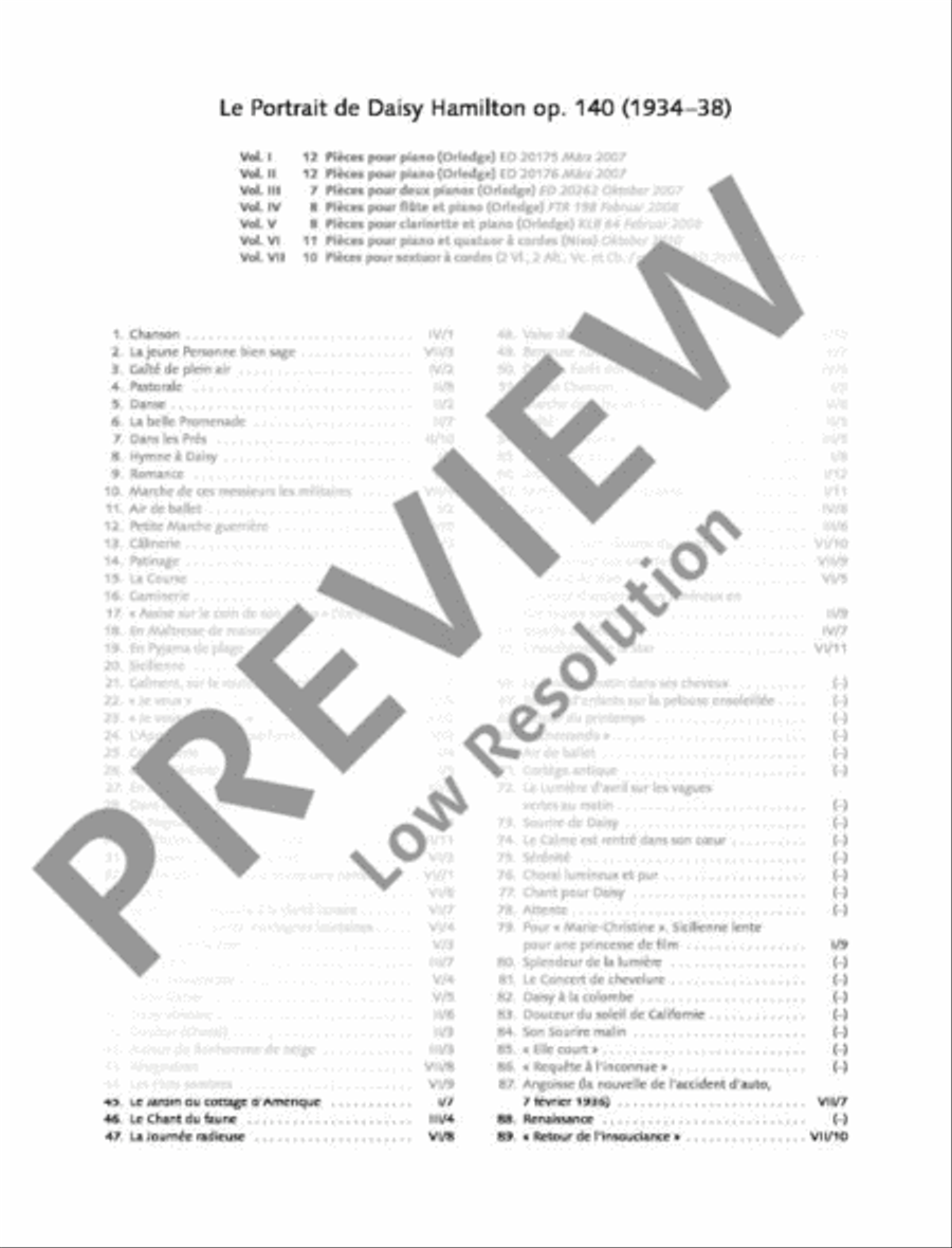 Le Portrait de Daisy Hamilton Chamber Music scores gallery preview page 15