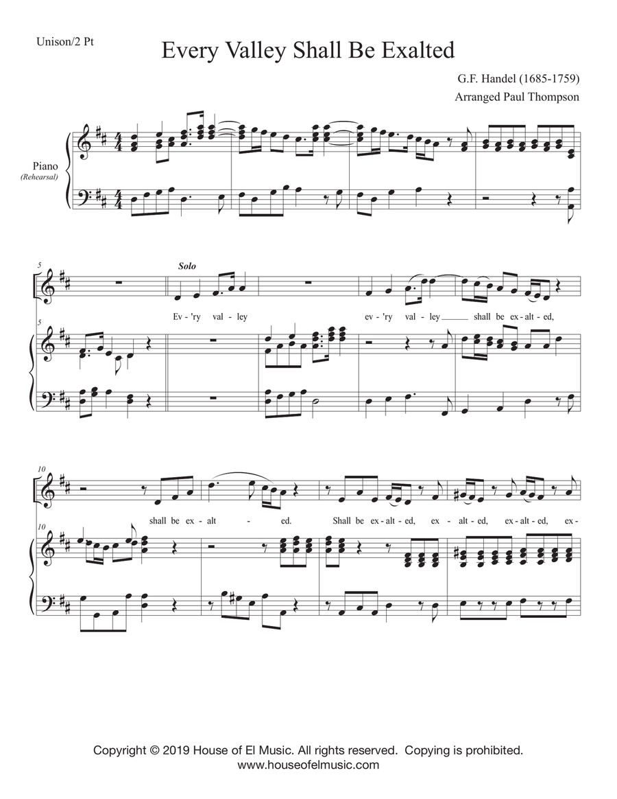 The Messiah for Young Voices - Unison/ 2 part Unison Choir scores gallery preview page 4