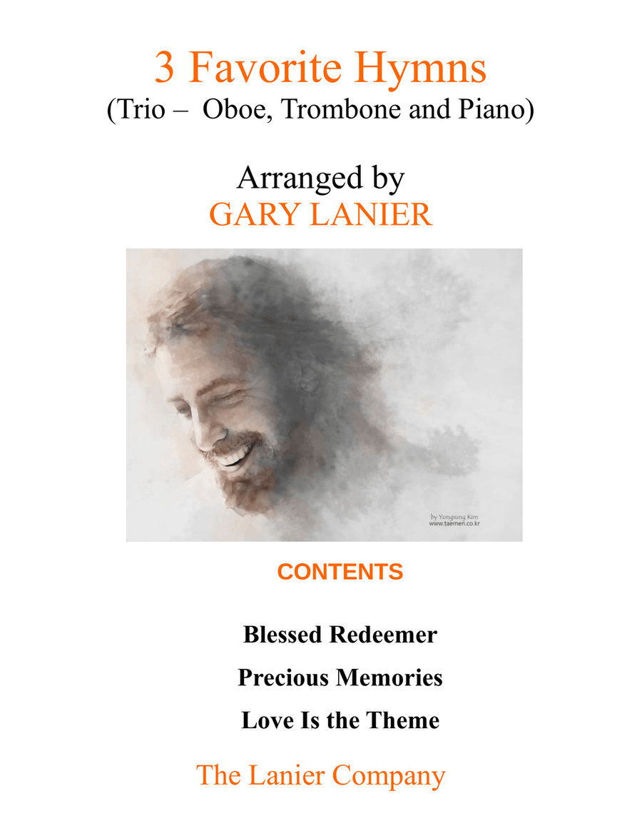 3 FAVORITE HYMNS (Trio - Oboe, Trombone & Piano with Score/Parts) Trombone Duet scores gallery preview page 1