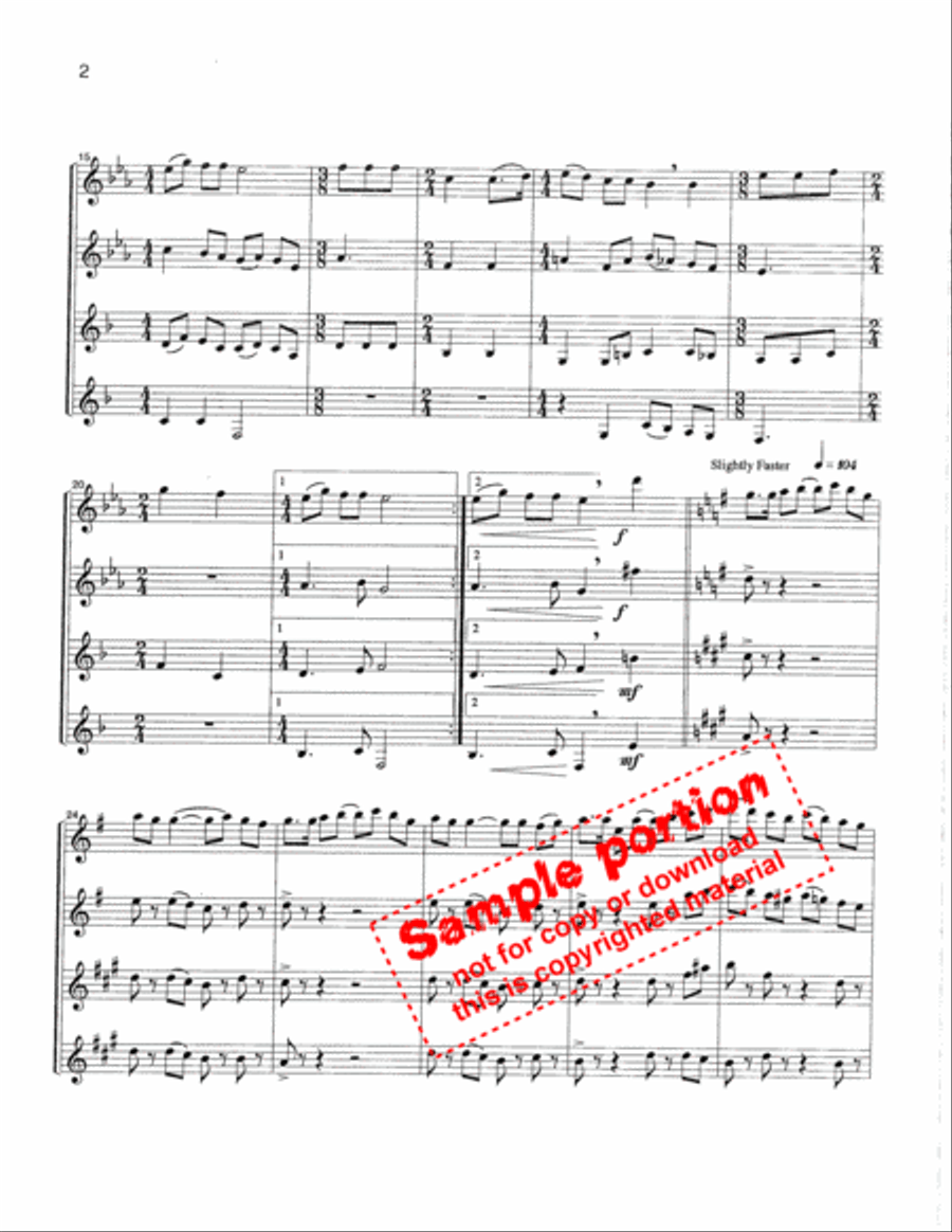 Jesus' Hands Were Kind Hands Woodwind Quartet scores gallery preview page 3