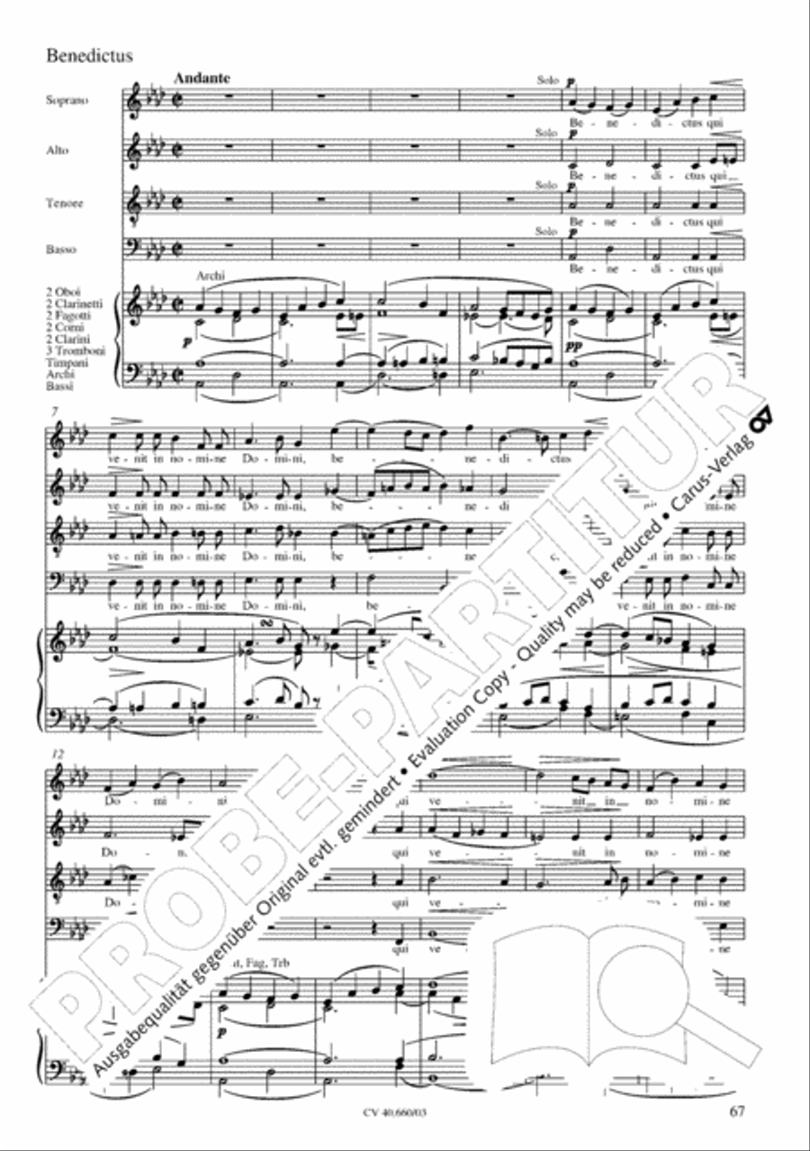 Mass in E flat major (Messe in Es) SATTB scores gallery preview page 68