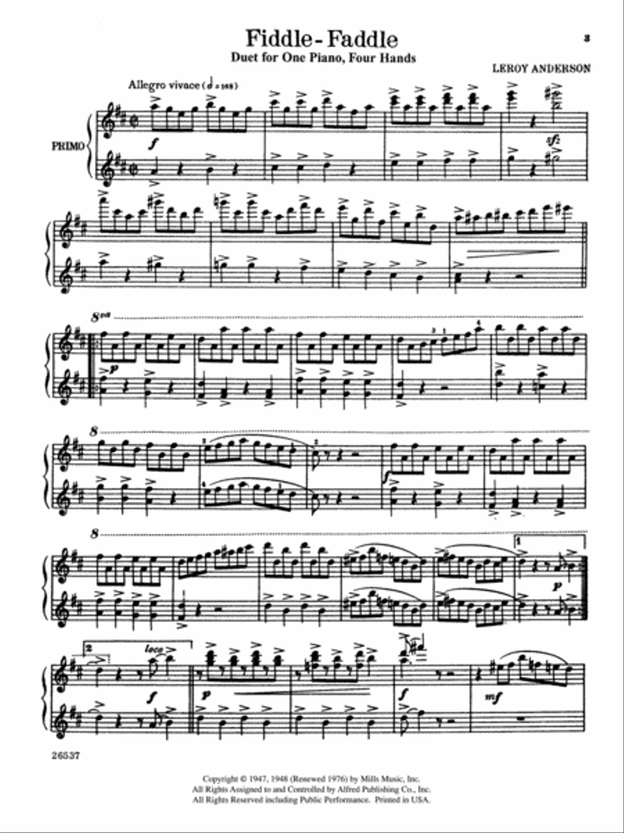 Fiddle-Faddle - Piano Duet (1 Piano, 4 Hands) Piano Method scores gallery preview page 2