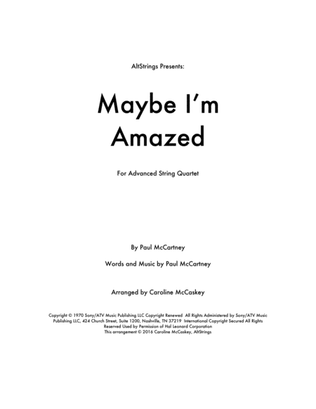Book cover for Maybe I'm Amazed