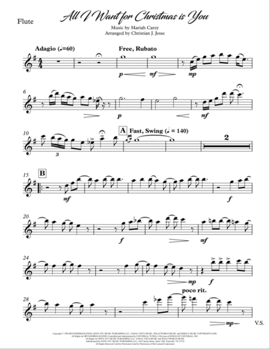 All I Want For Christmas Is You Woodwind Quintet scores gallery preview page 4