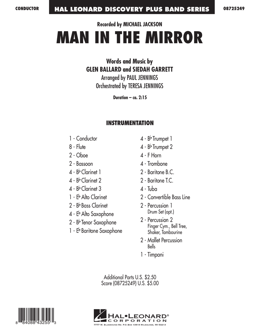 Man In The Mirror - Full Score Concert Band scores gallery preview page 1