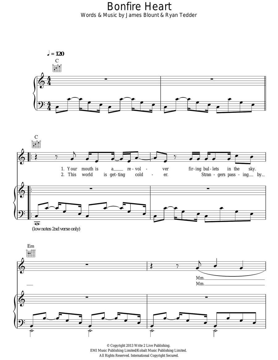 Bonfire Heart Acoustic Guitar scores gallery preview page 1