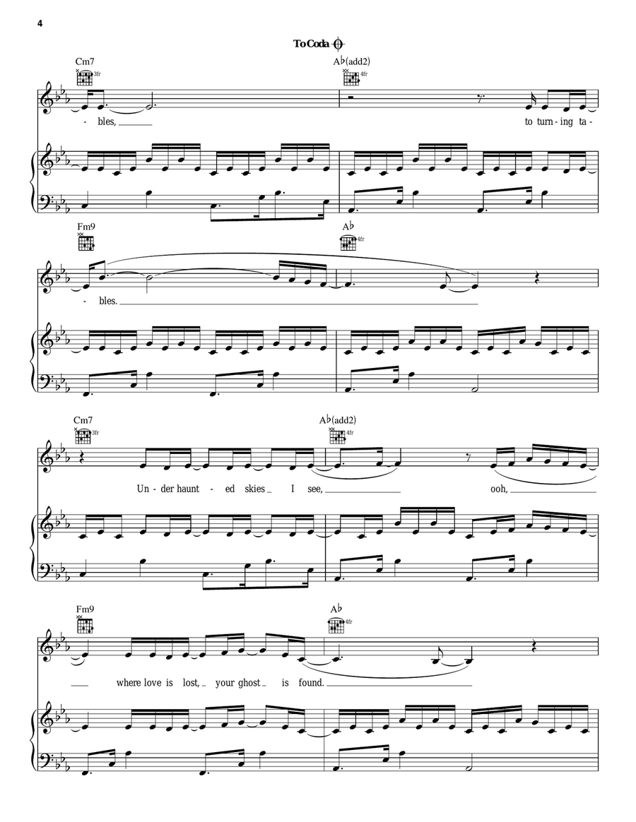 Turning Tables Piano, Vocal, Guitar scores gallery preview page 4