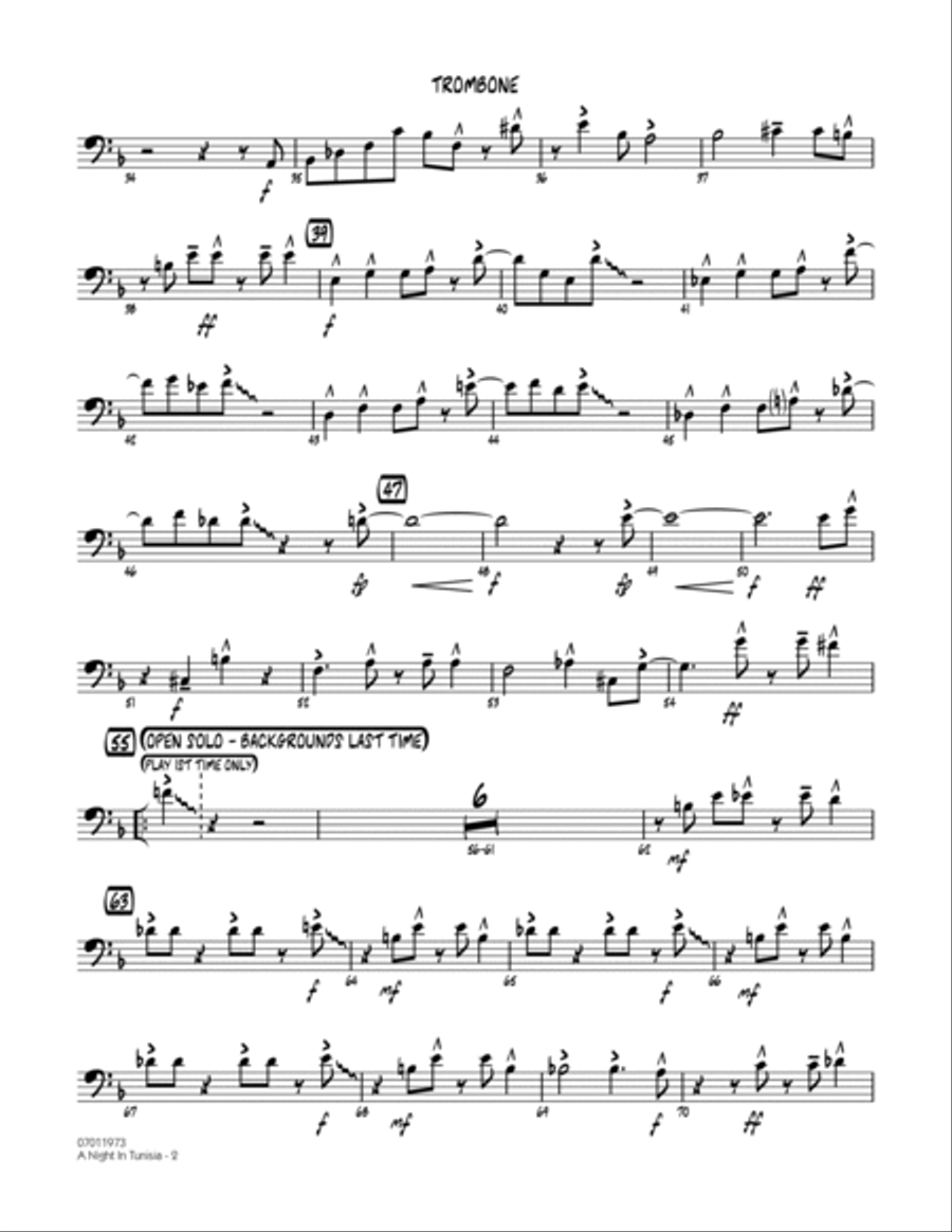 A Night In Tunisia - Trombone Jazz Ensemble scores gallery preview page 2