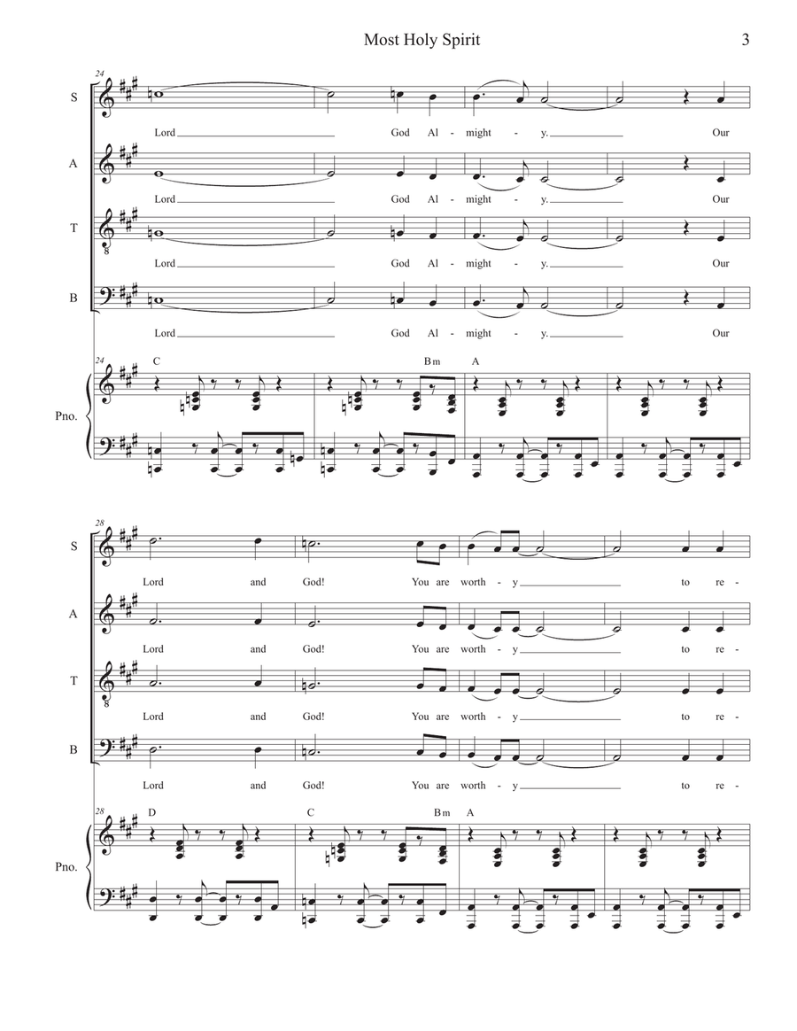 Most Holy Spirit (SATB) Most Holy Spirit (SATB) 4-Part scores gallery preview page 3