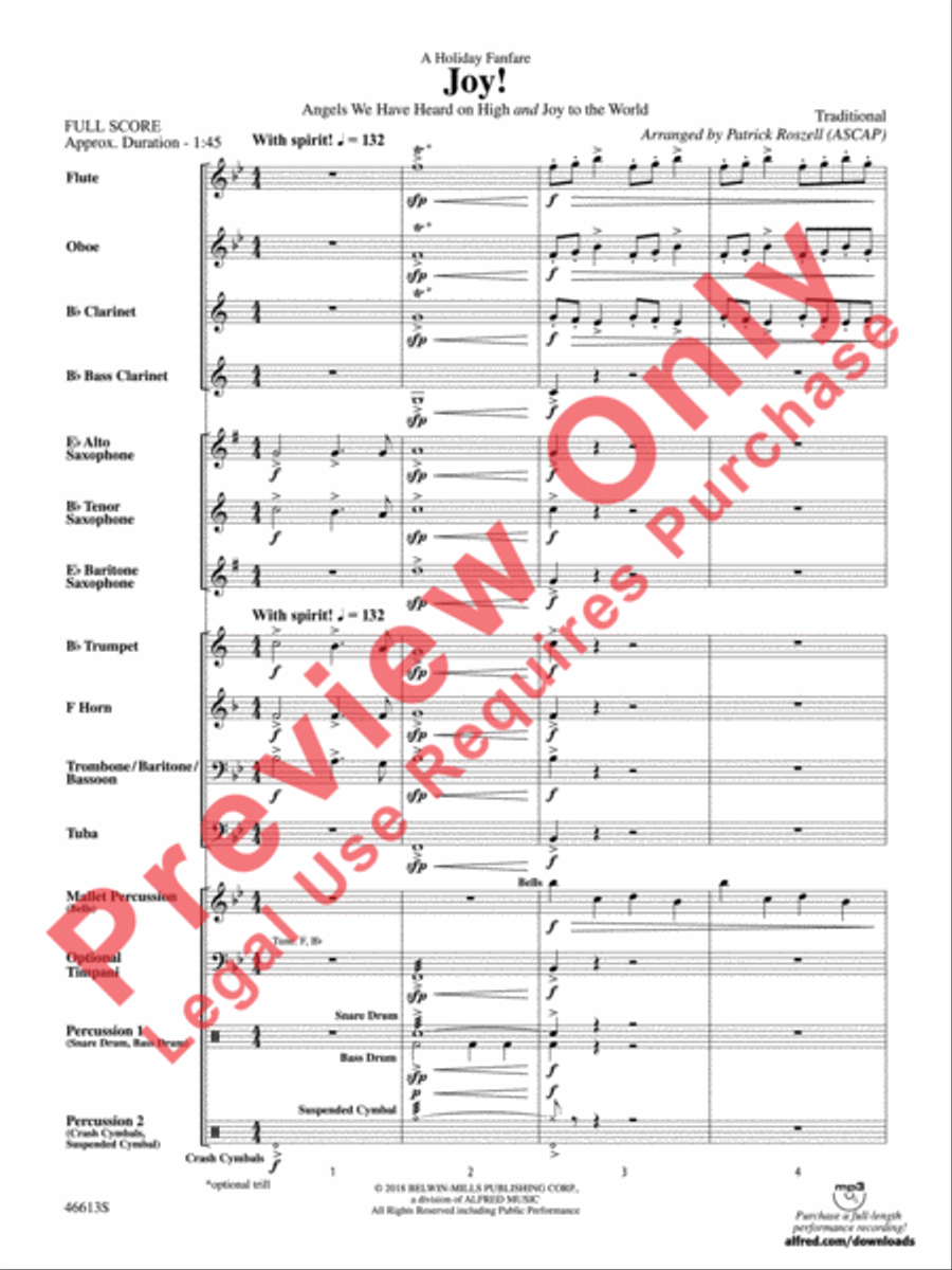 Joy! A Holiday Fanfare Concert Band scores gallery preview page 4