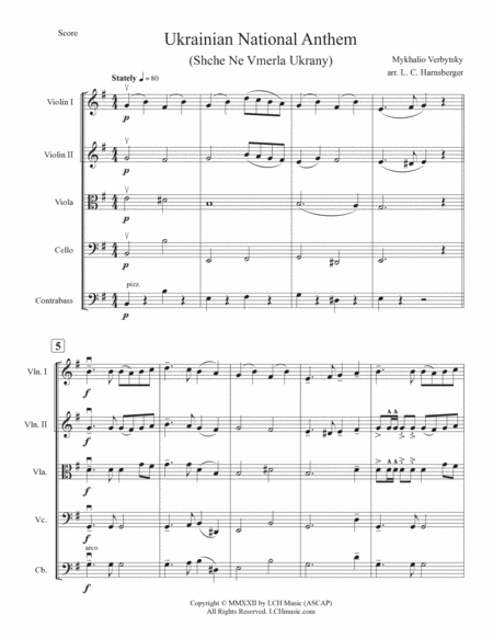 Ukrainian National Anthem for String Orchestra image number null