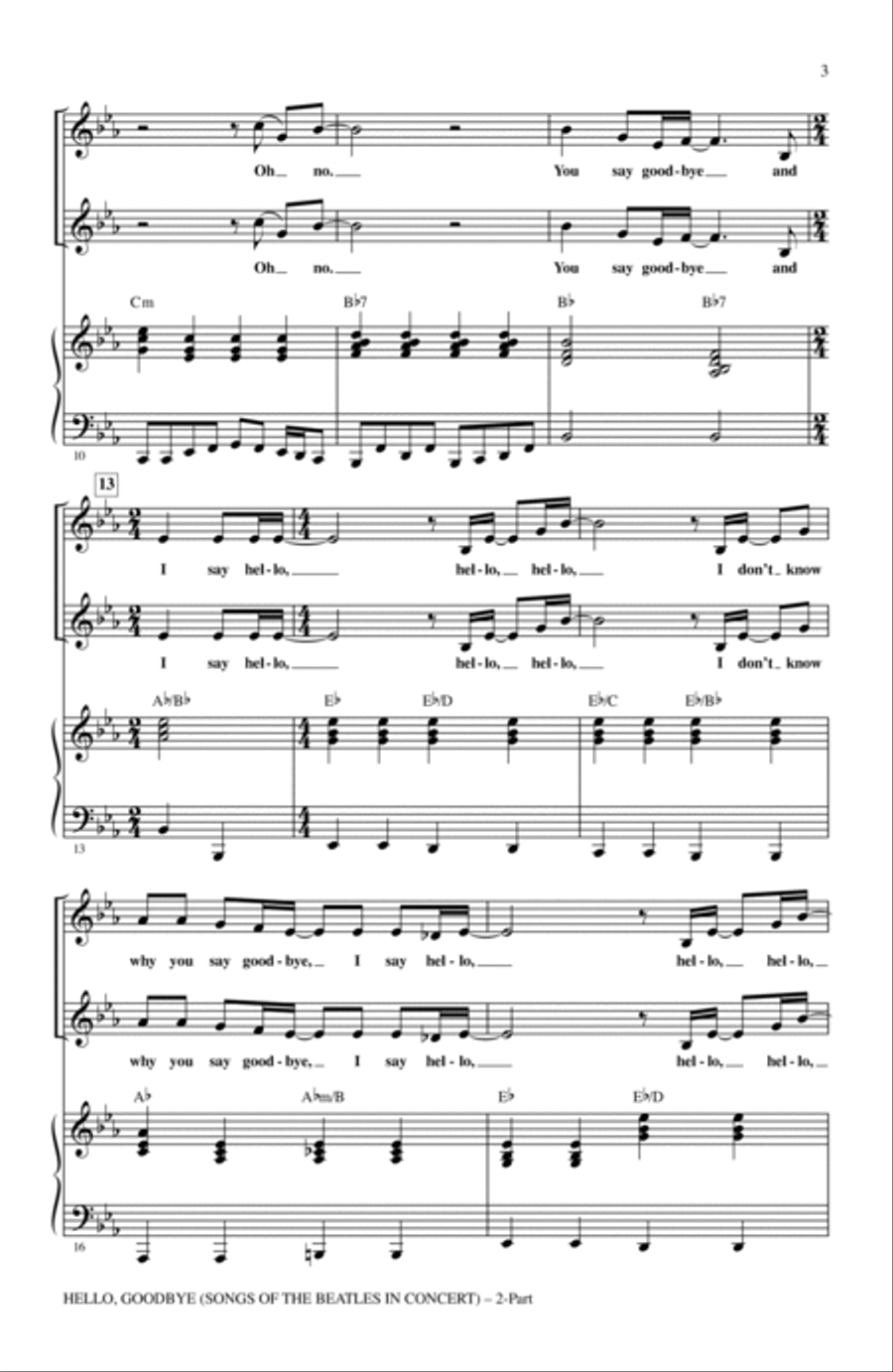 Hello, Goodbye (Songs Of The Beatles In Concert) 2-Part scores gallery preview page 2