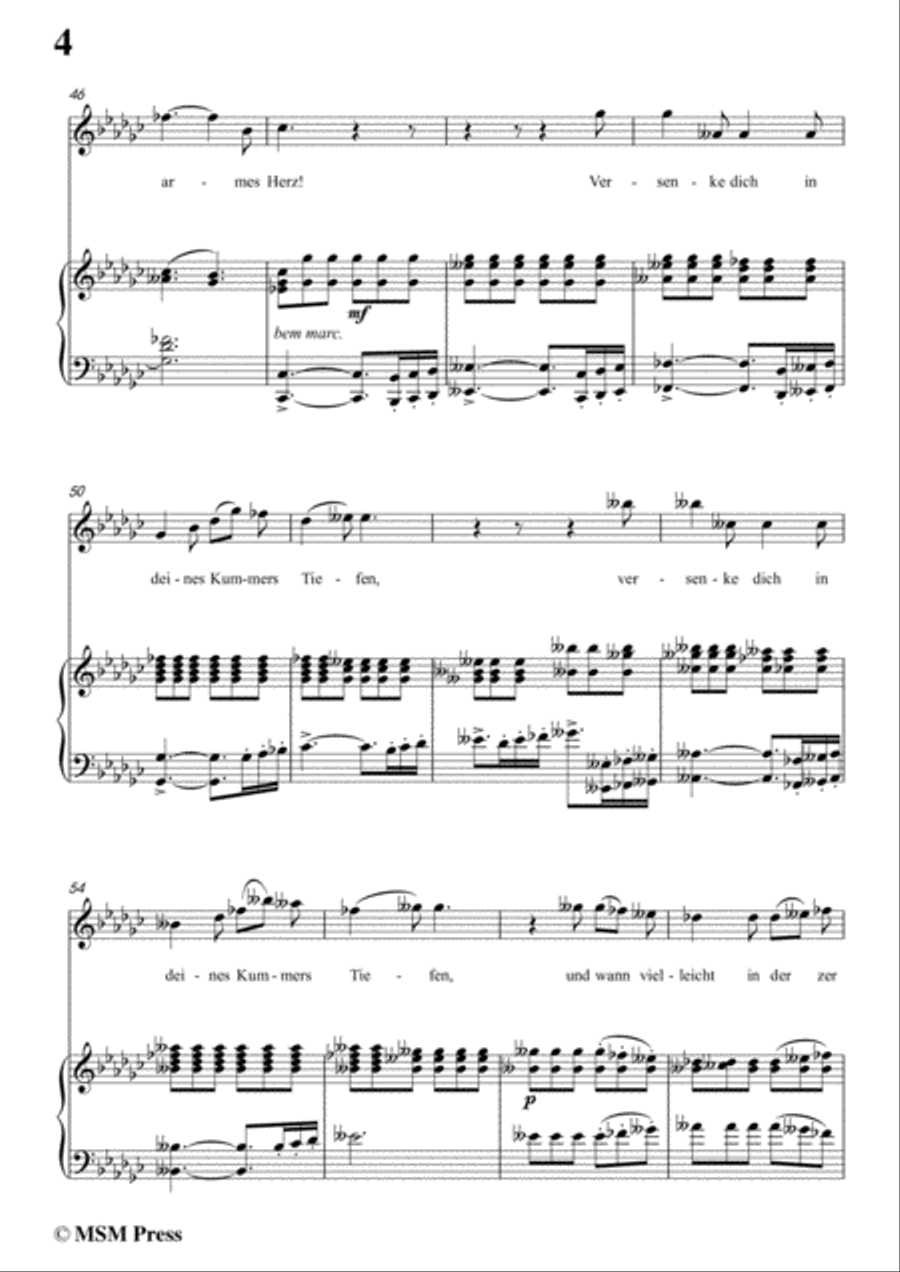Schubert-Der Unglückliche,in e flat minor,Op.87,No.1,for Voice and Piano Voice Solo scores gallery preview page 6