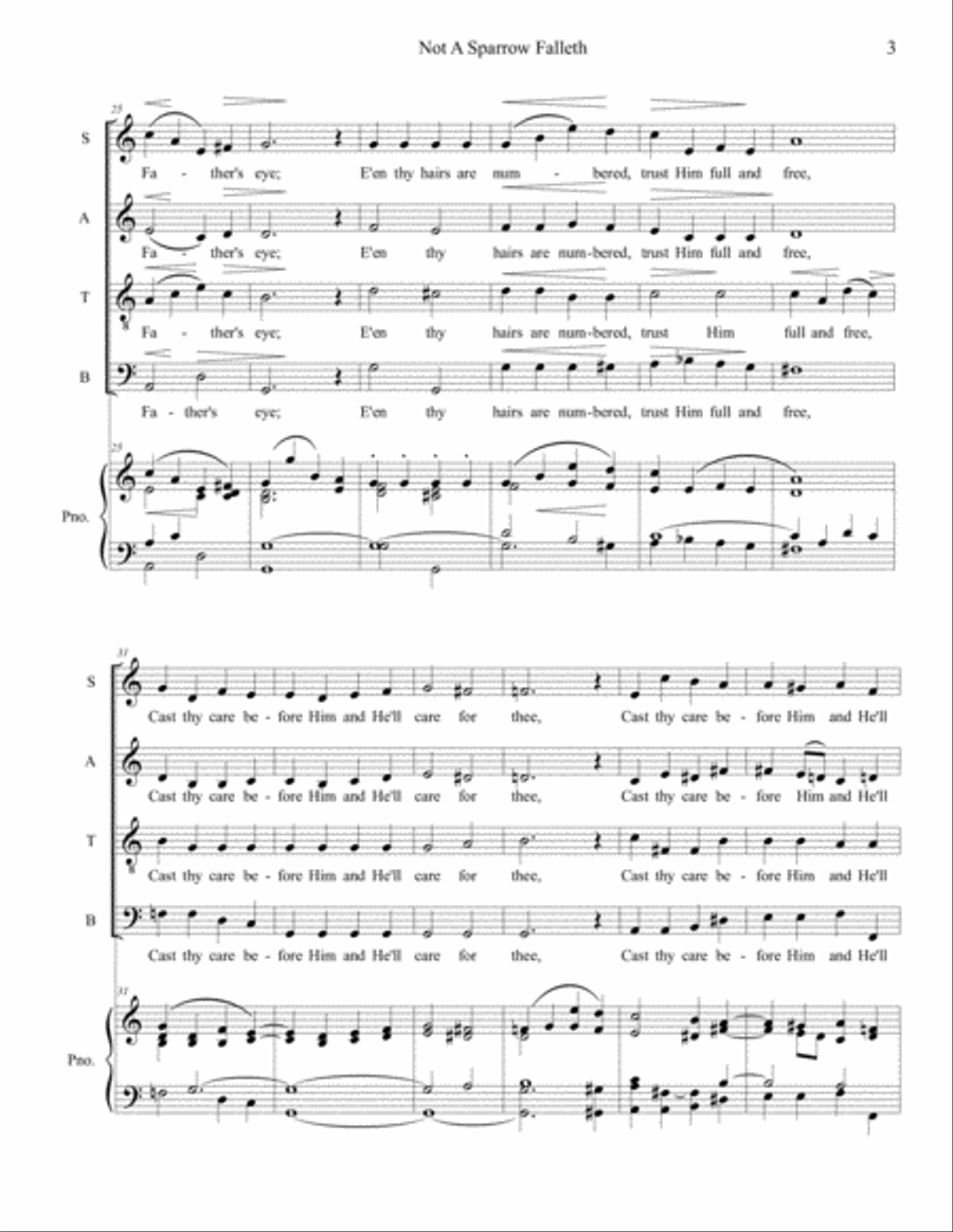 Not A Sparrow Falleth 4-Part scores gallery preview page 3