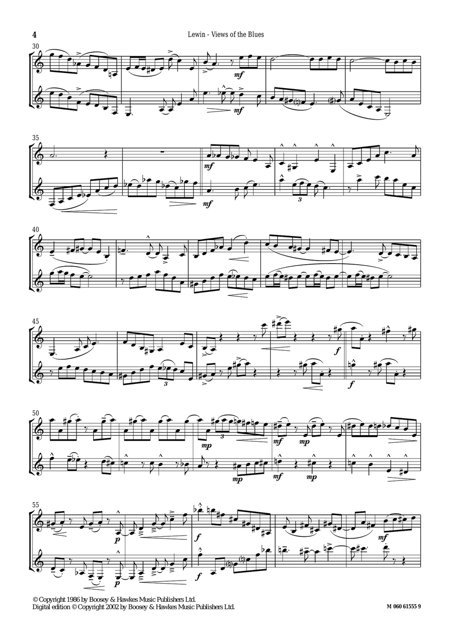 Views Of The Blues Clarinet Duet scores gallery preview page 4