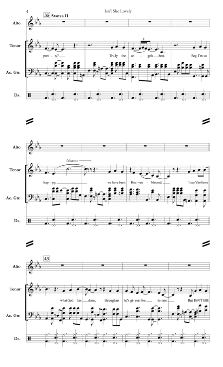 Isn't She Lovely Isn't She Lovely Small Ensemble scores gallery preview page 4