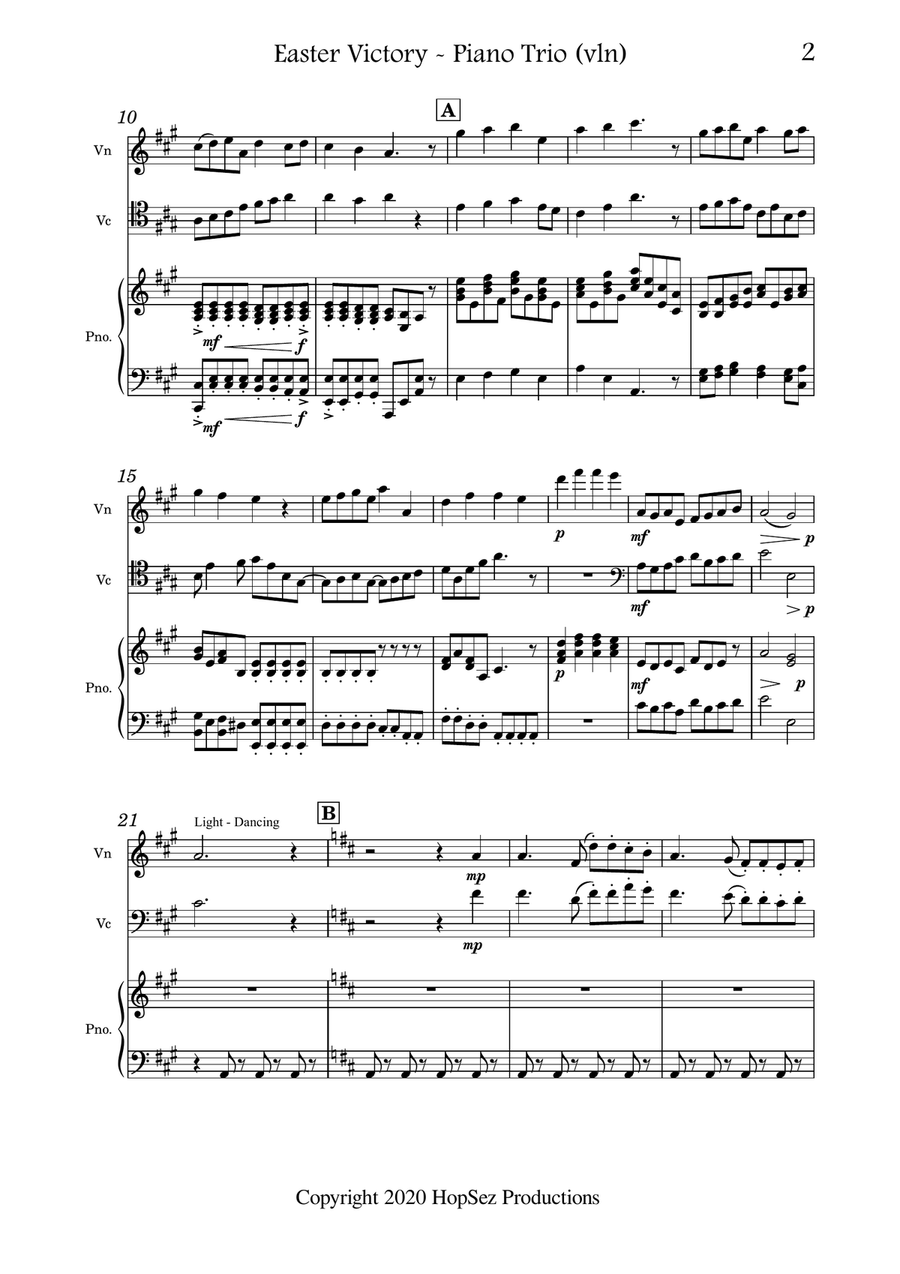 Easter Victory Piano Trio scores gallery preview page 2