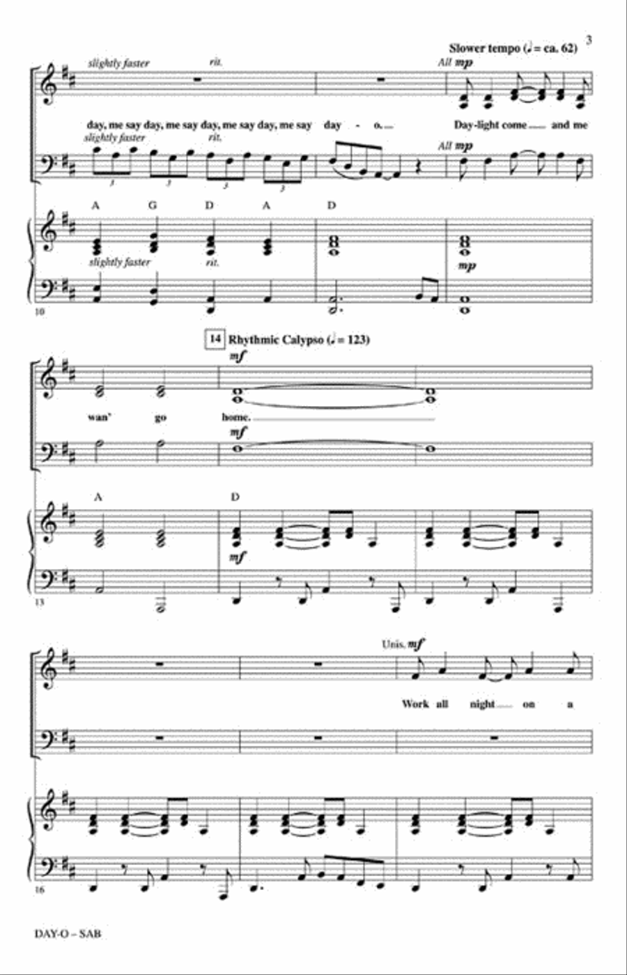 Day-O Day-O 3-Part scores gallery preview page 3