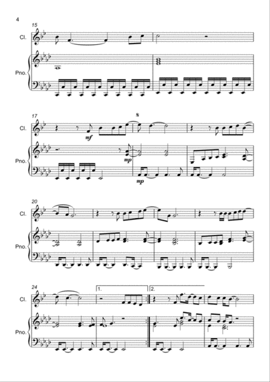 The Power Of Love Clarinet Solo scores gallery preview page 4