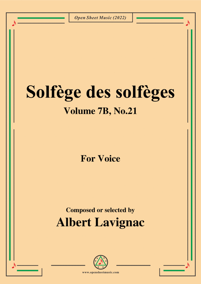 Lavignac-Solfege des solfeges,Volume 7B No.21,for Voice