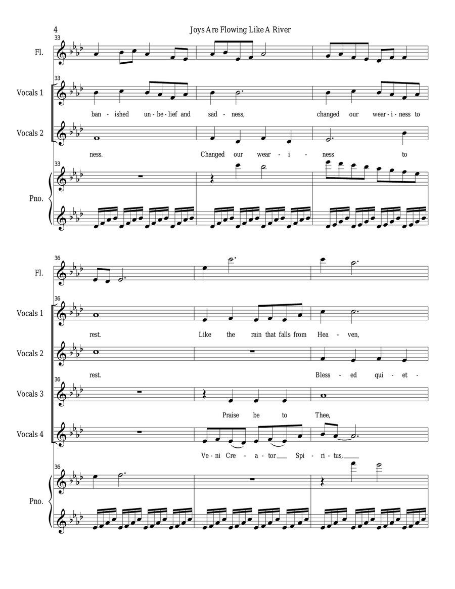 Joys Are Flowing Like A River Choir scores gallery preview page 4
