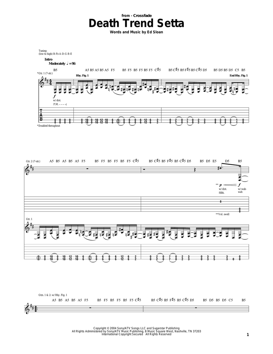 Death Trend Setta Acoustic Guitar scores gallery preview page 1