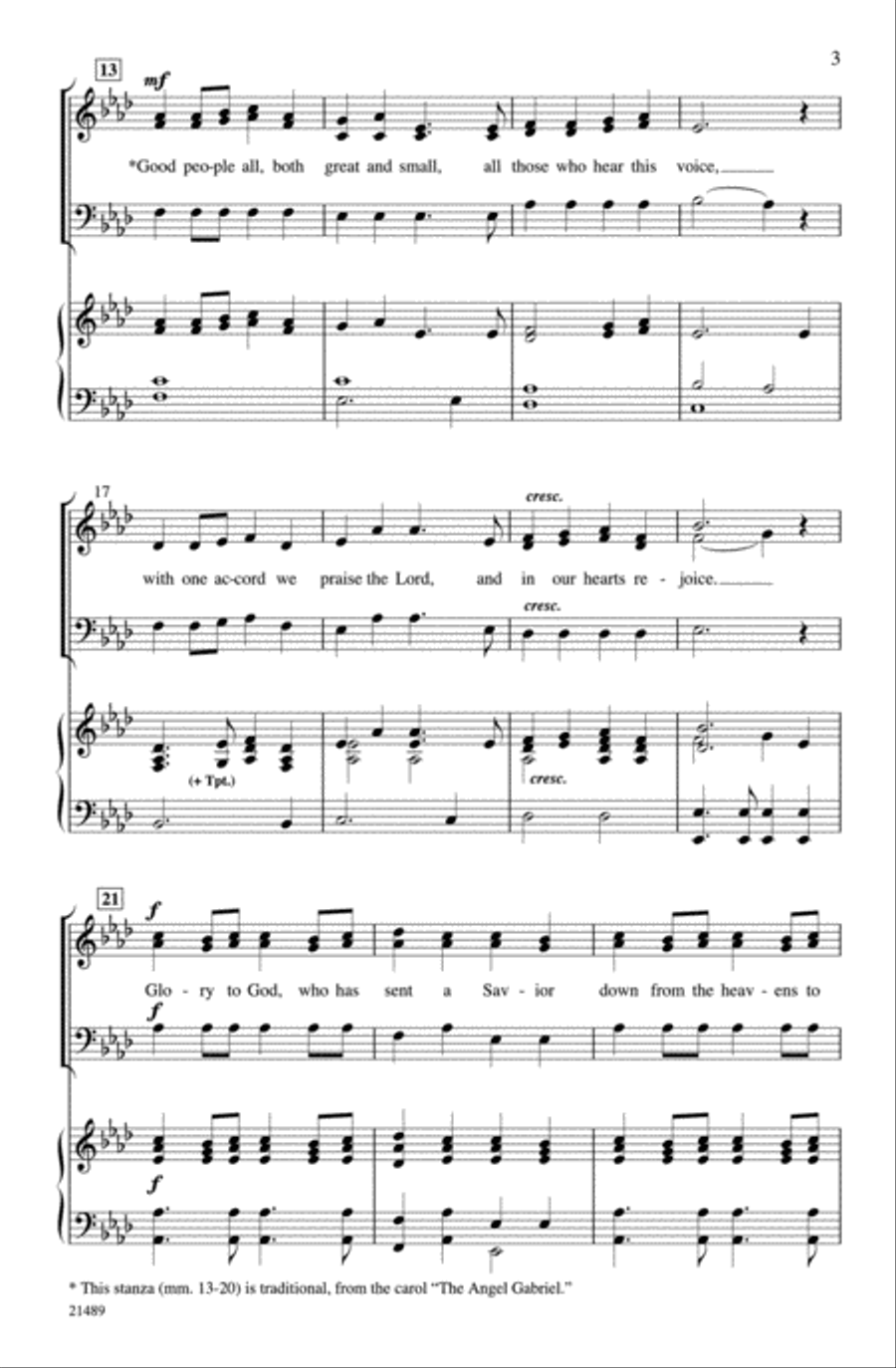 Glory to God in the Highest 3-Part scores gallery preview page 3