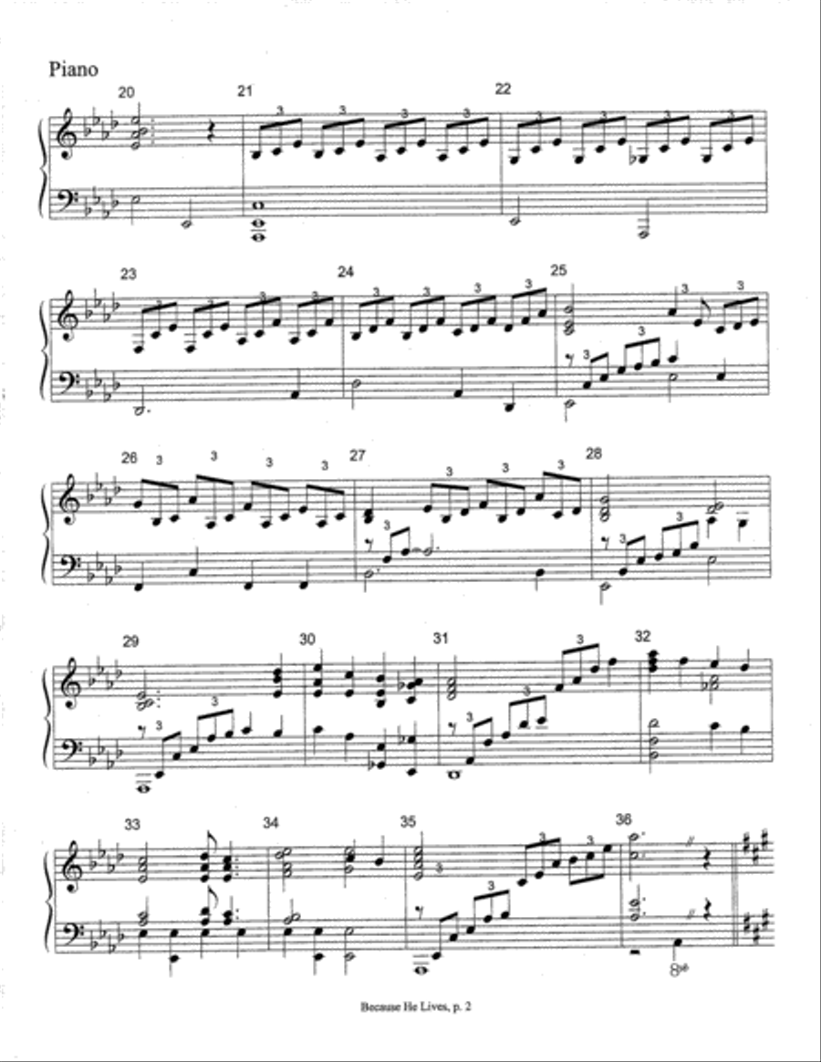 Because He Lives Because He Lives Choir scores gallery preview page 20