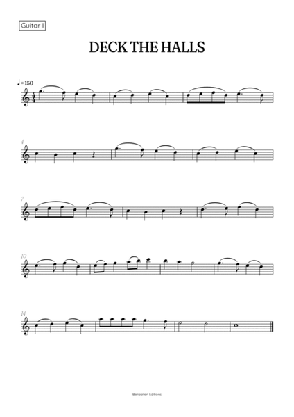 Deck the Halls for acoustic guitar duet • super easy Christmas song sheet music image number null
