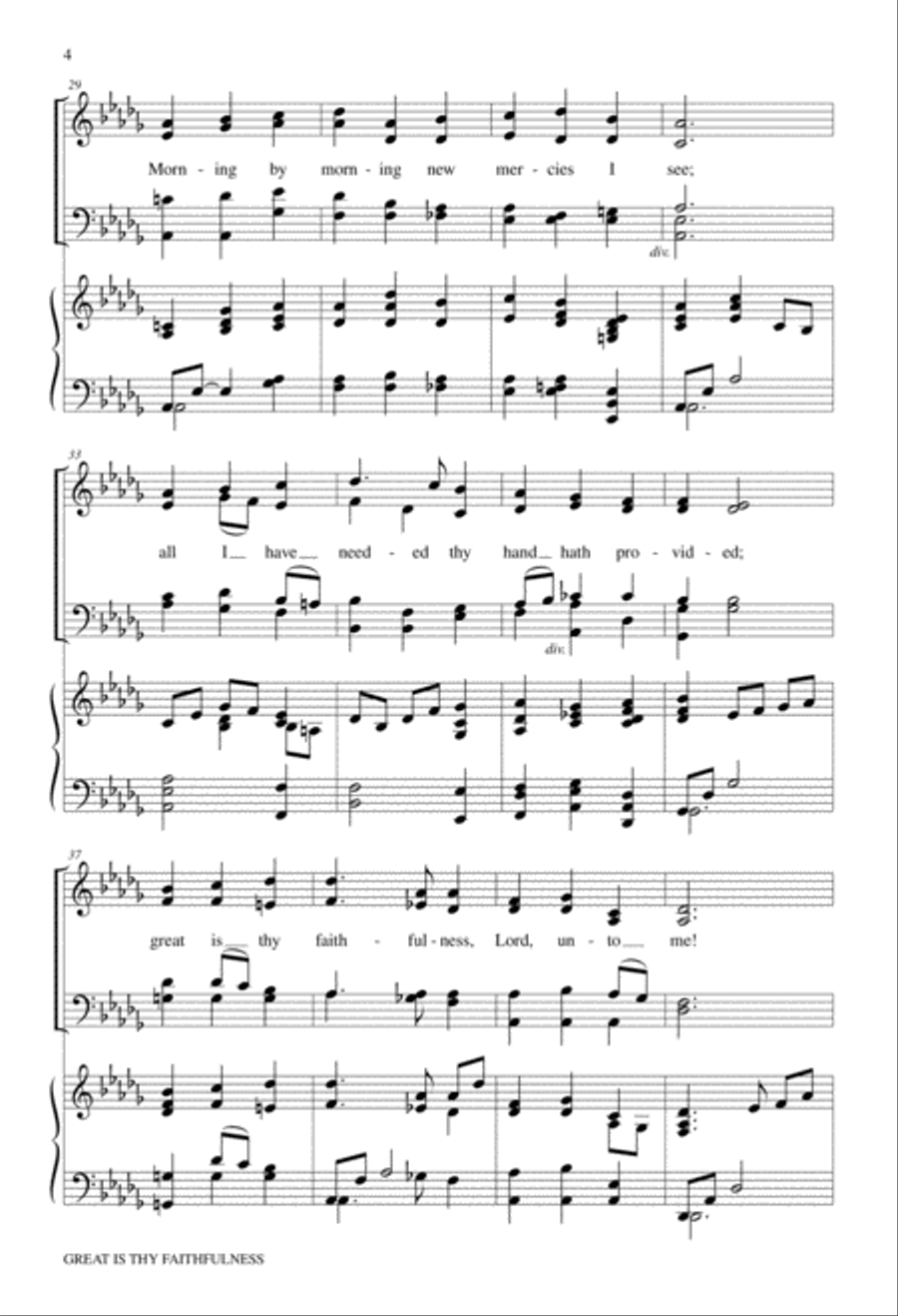 Great Is Thy Faithfulness 4-Part scores gallery preview page 4