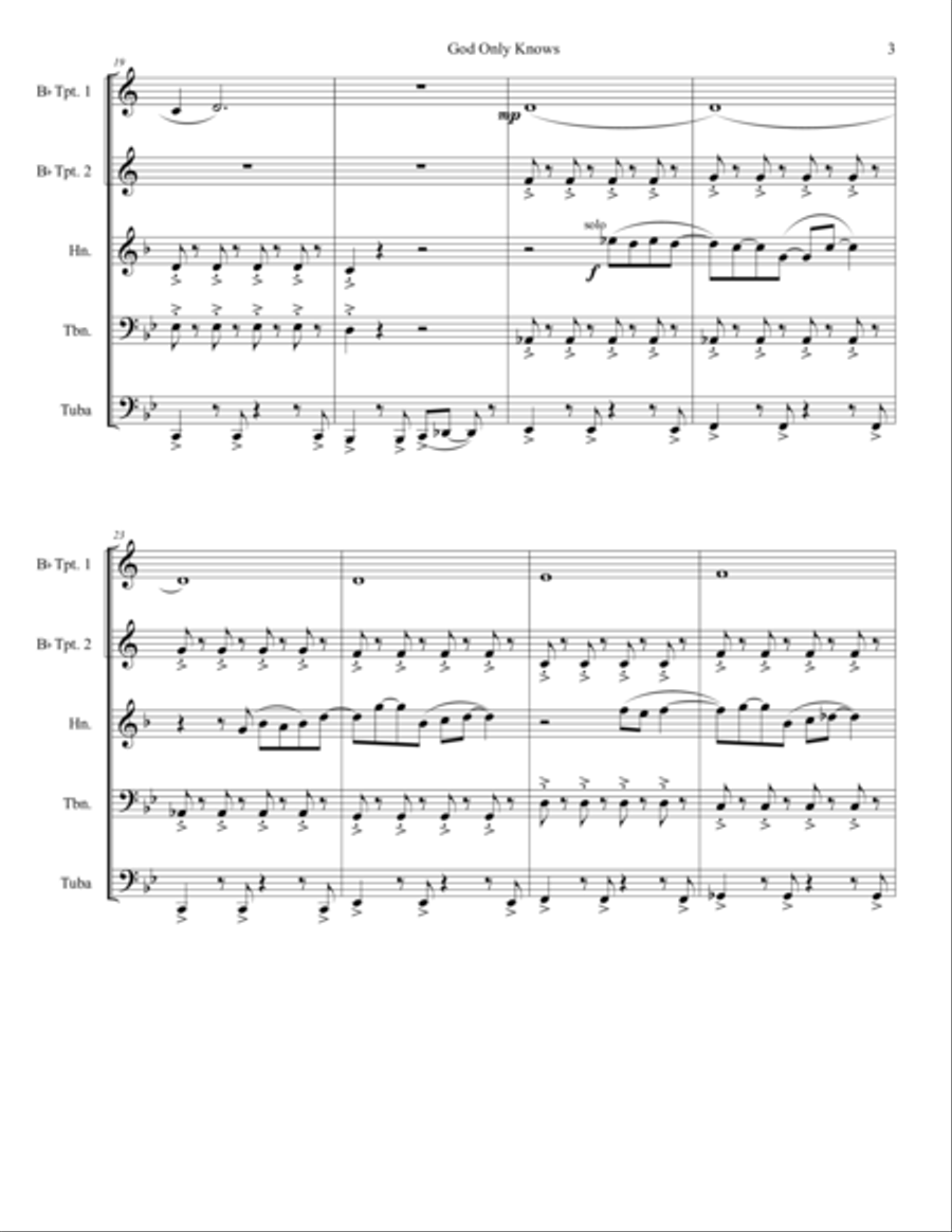 God Only Knows God Only Knows Brass Ensemble scores gallery preview page 3