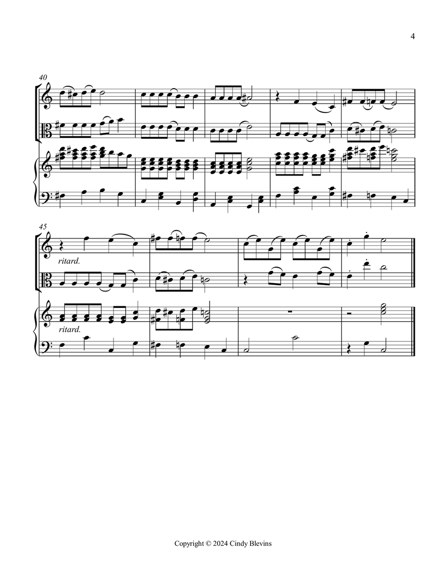 Jolly Old Saint Nicholas, for Violin, Viola and Piano Violin scores gallery preview page 5