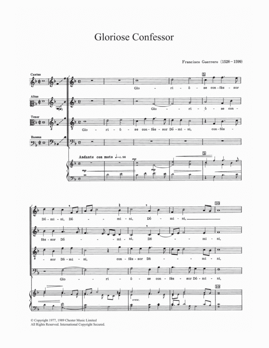 Gloriose Confessor Gloriose Confessor Choir scores gallery preview page 1