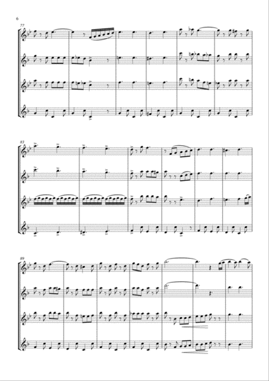 The Teddy Bears' Picnic - Saxophone Quartet Saxophone Quartet scores gallery preview page 6