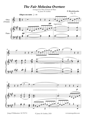 Mendelssohn: The Fair Melusina Overture, Op. 32 for Oboe d'Amore & Piano