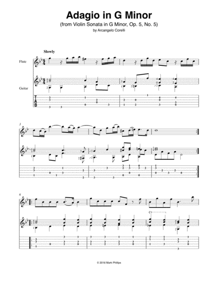Adagio in G Minor (from Violin Sonata in G Minor, Op. 5, No. 5) image number null