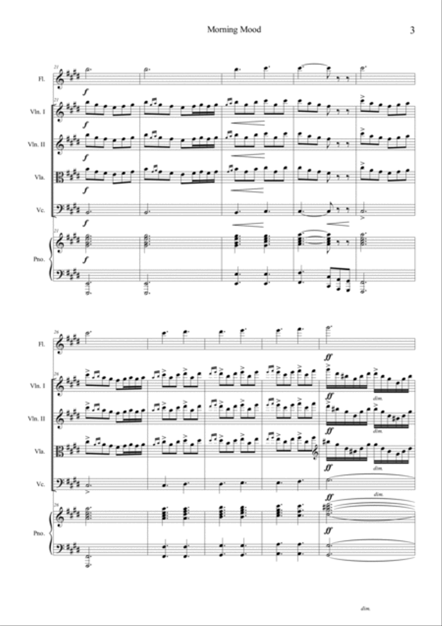 Peer Gynt, Suite No.1 Op.46, Morning Mood Orchestra scores gallery preview page 3