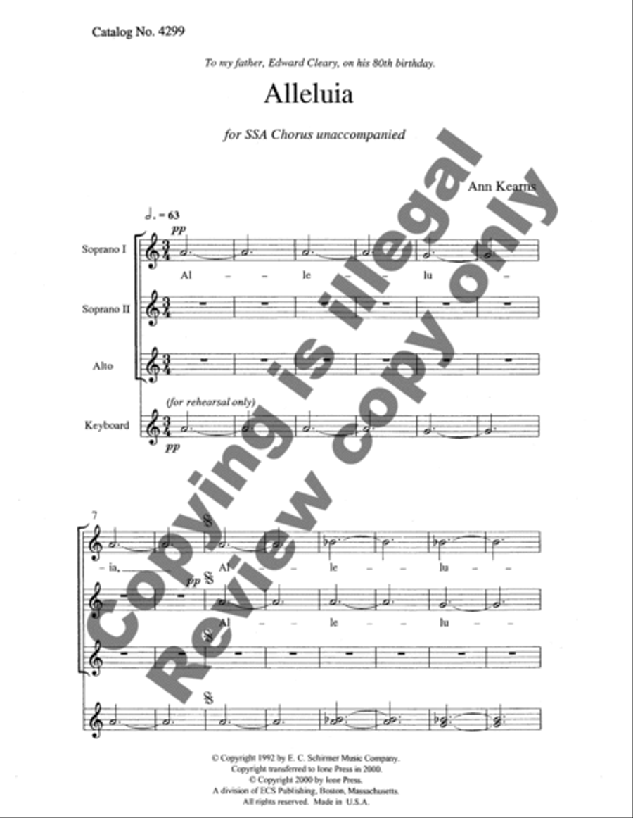 Alleluia SSA scores gallery preview page 7