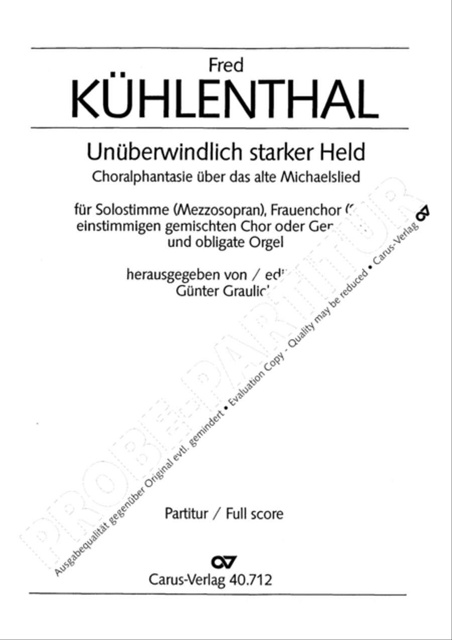 Unuberwindlich starker Held SSA scores gallery preview page 2