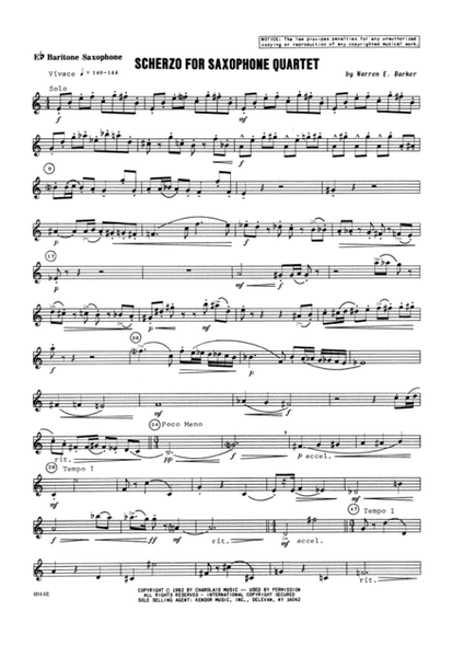 Scherzo for Saxophone Quartet - Eb Baritone Saxophone