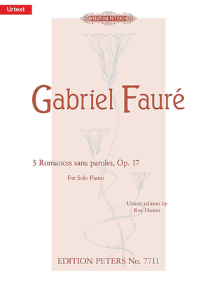 Book cover for 3 Romances sans paroles Op. 17 for Piano