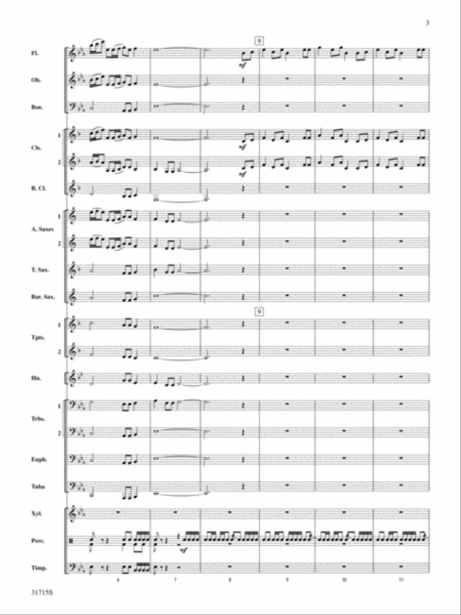 Early American Hymn Song: Score Concert Band scores gallery preview page 3