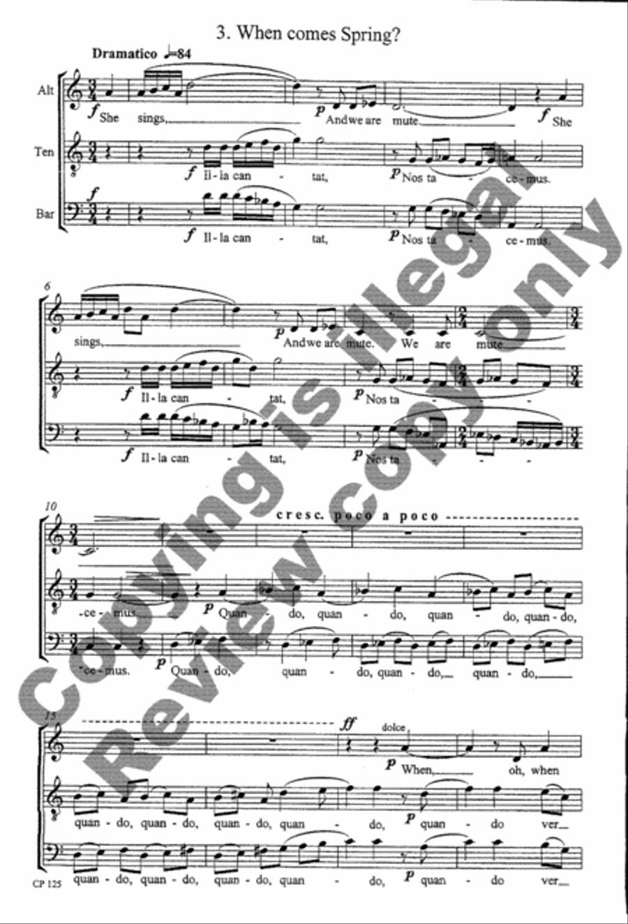 Three Songs from Catullus Tenor Voice scores gallery preview page 23