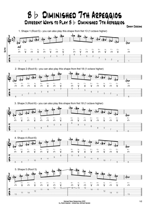 Bb Diminished 7th Arpeggios (5 Ways to Play)