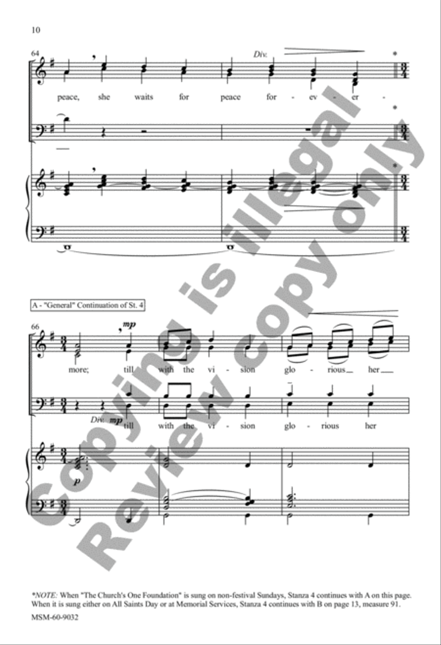 The Church's One Foundation 4-Part scores gallery preview page 9