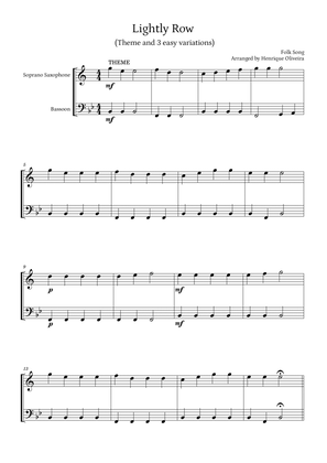 Lightly Row (Theme with 3 Easy Variations) - For Saxophone and Bassoon