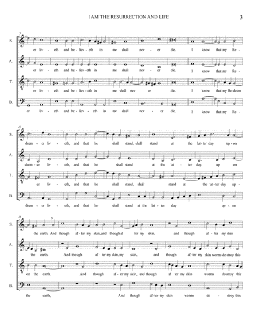 I AM THE RESURRECTION AND LIFE - MORLEY - SATB Choir image number null